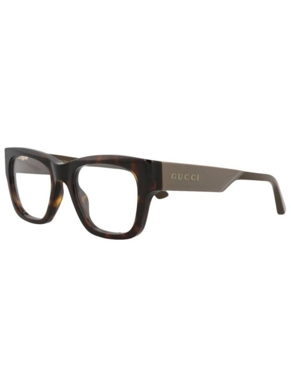 New Gucci Mens Square/Rectangle Havana Brown Transparent Fashion Designer Eyegla